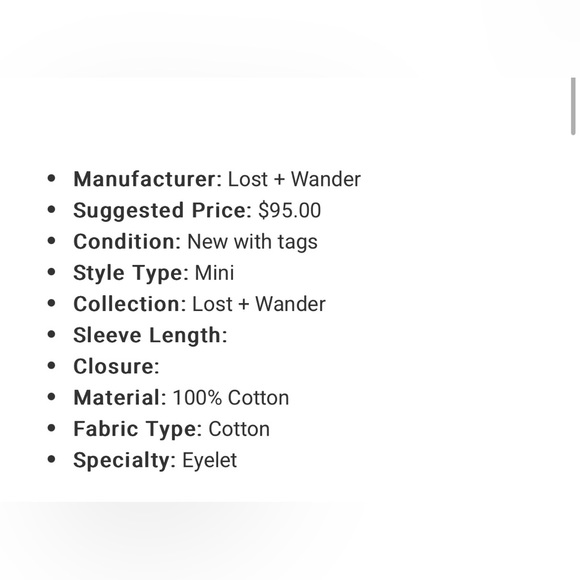 Lost + Wander mini skirt eyelet xs - Picture 2 of 5